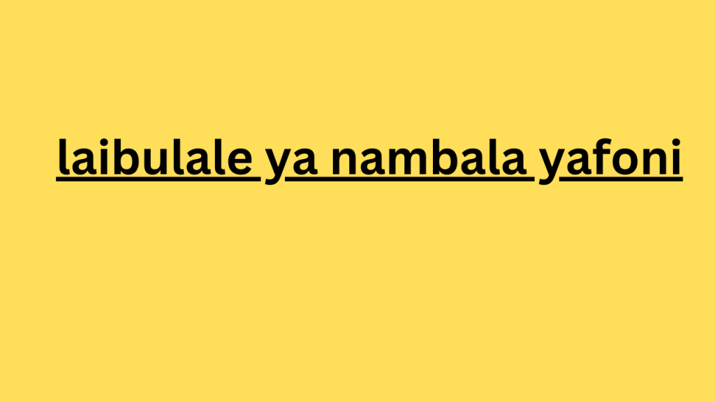 laibulale ya nambala yafoni