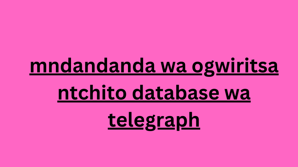 mndandanda wa ogwiritsa ntchito database wa telegraph