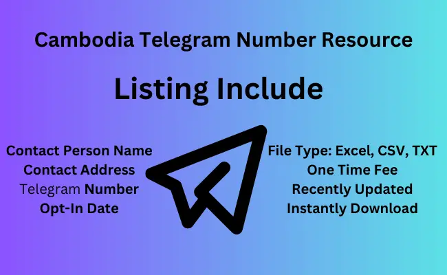 Cambodia telegram number resource