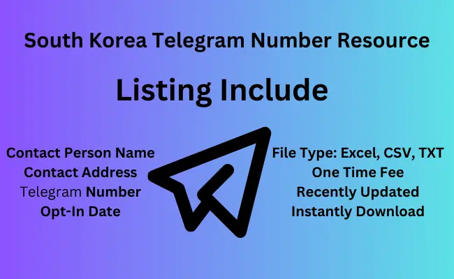 South Korea telegram number resource